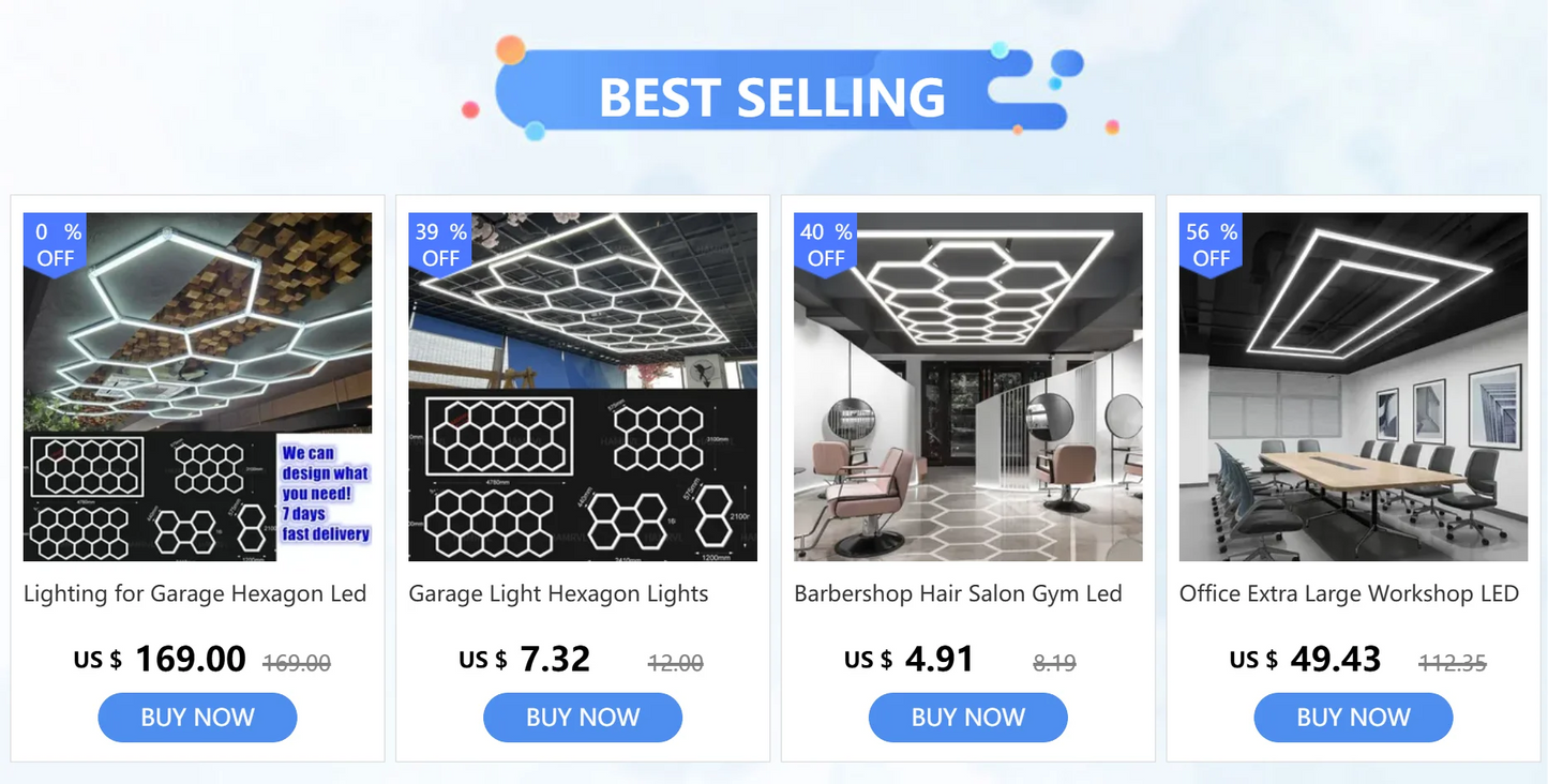 Garage Hexagon Led Lights