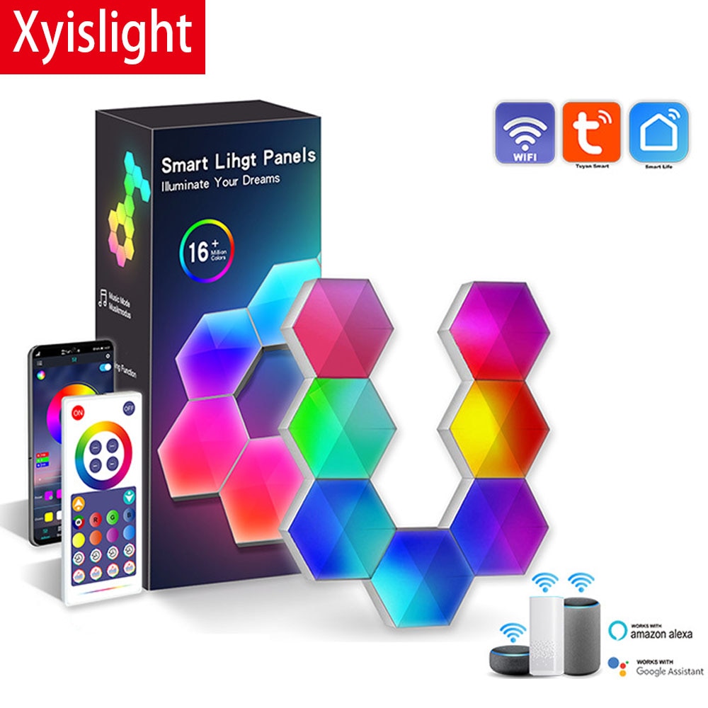 Zeshoekige Wandlampen RGB