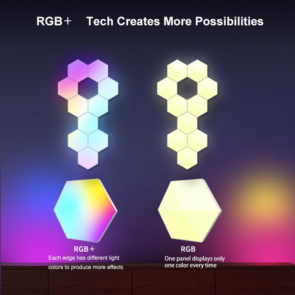 Zeshoekige Wandlampen RGB